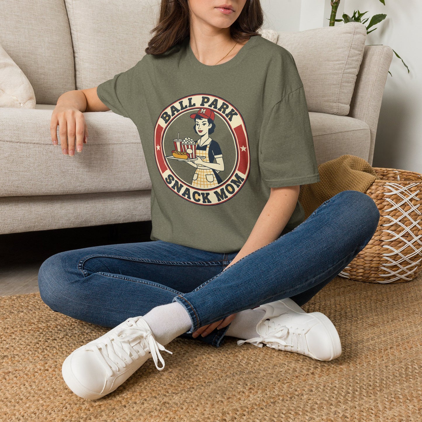 Ball Park Snack Mom T-Shirt — Vintage Baseball Concession Stand Tee