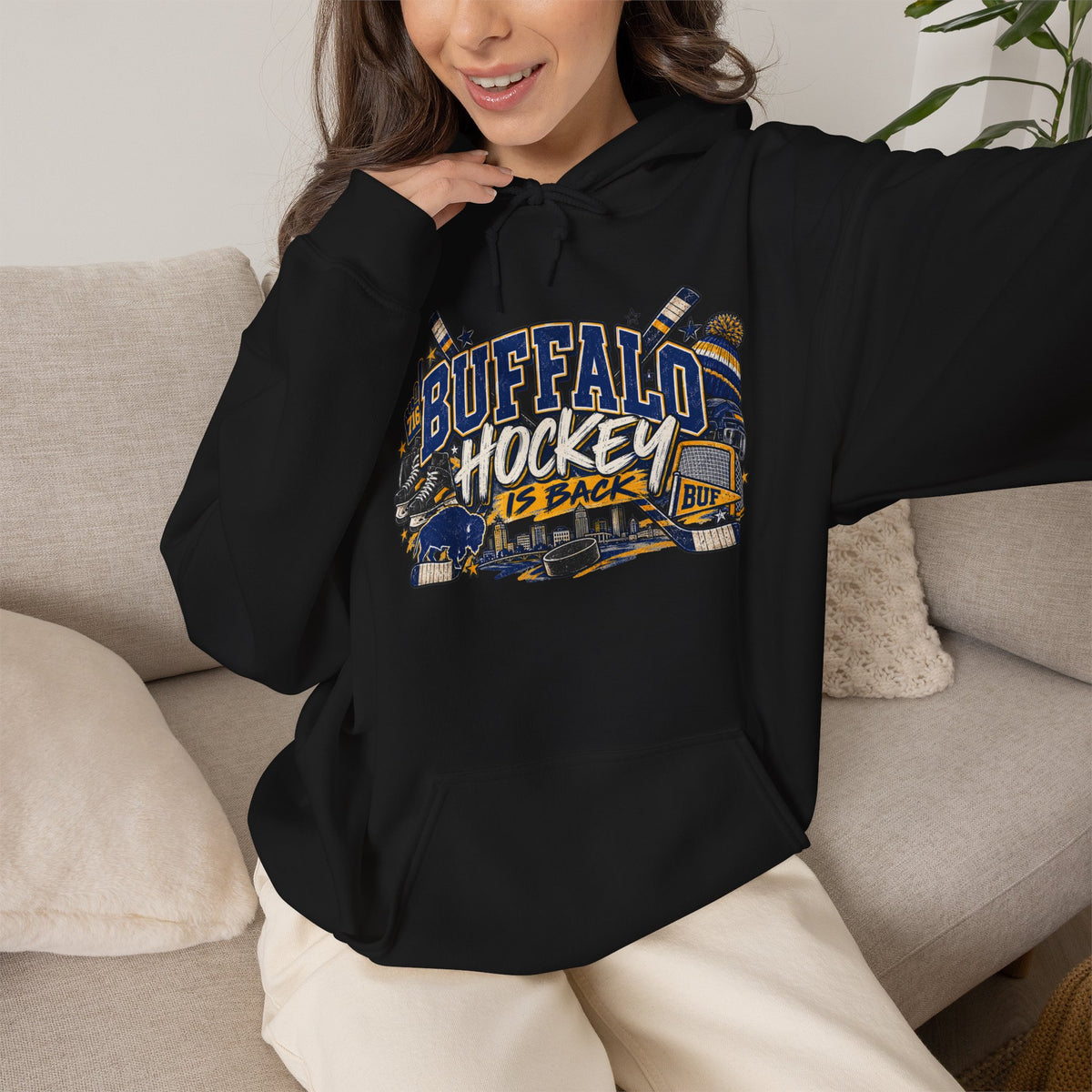Buffalo Hockey Is Back Hoodie — Retro City Pride Hockey Sweatshirt