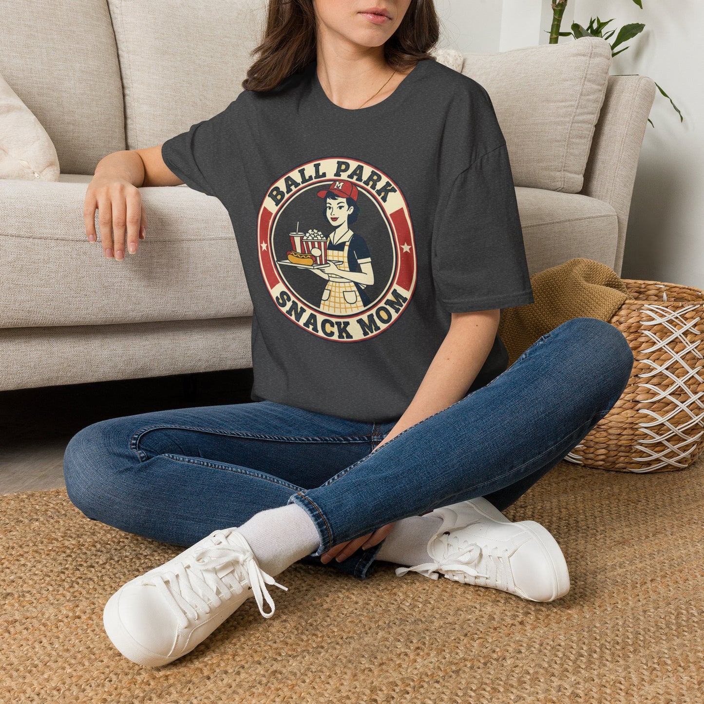 Ball Park Snack Mom T-Shirt — Vintage Baseball Concession Stand Tee
