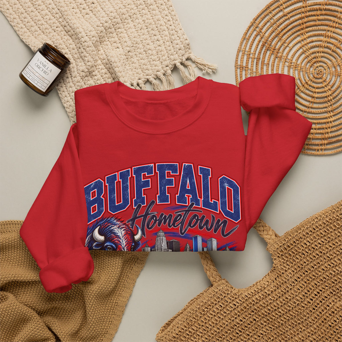 Buffalo Hometown Built on Football Crewneck
