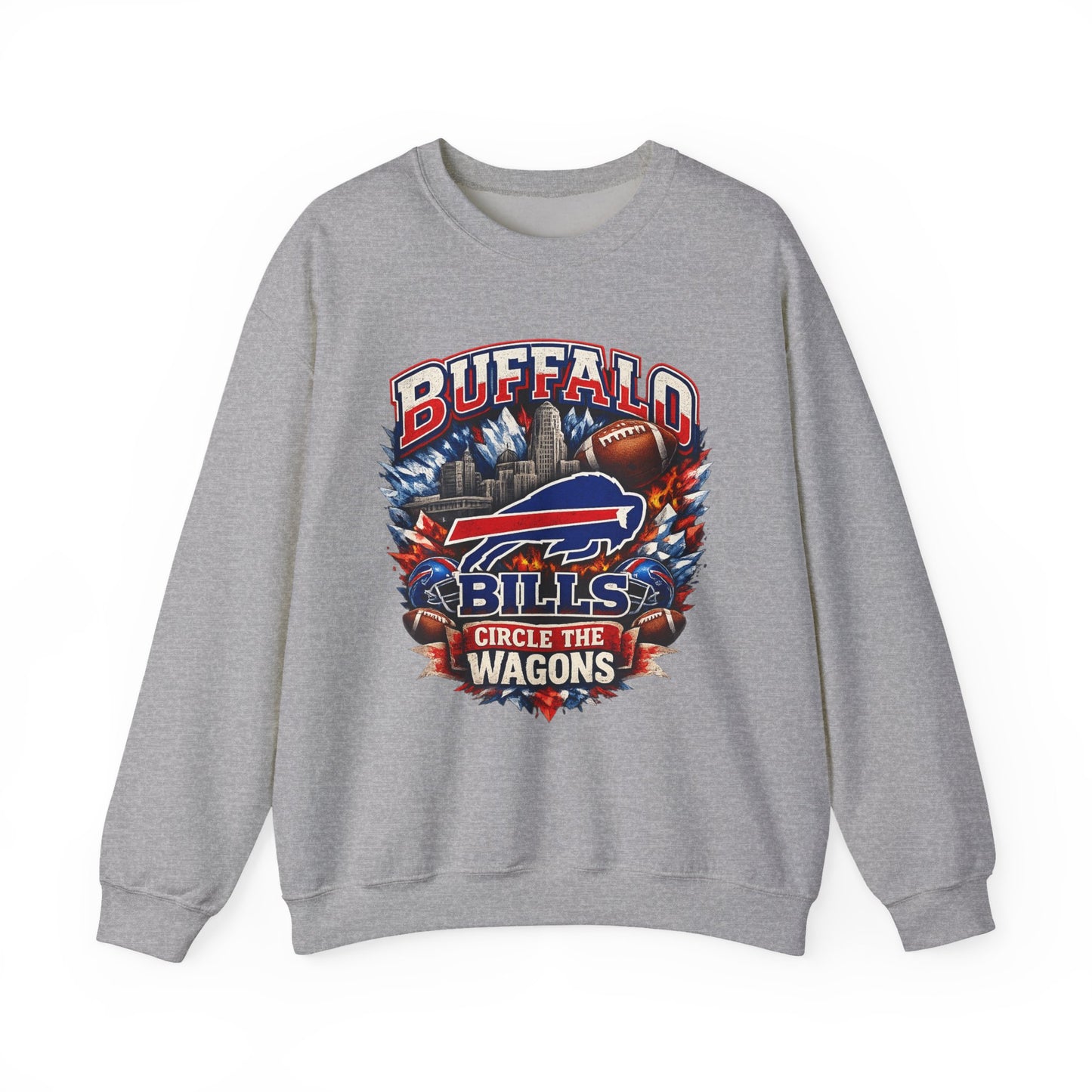 Buffalo Bills Circle the Wagons Crewneck Sweatshirt | NFL Team Pullover