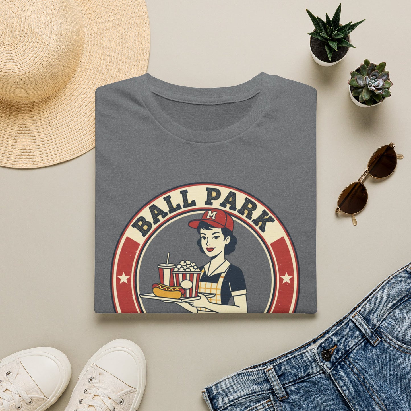 Ball Park Snack Mom T-Shirt — Vintage Baseball Concession Stand Tee