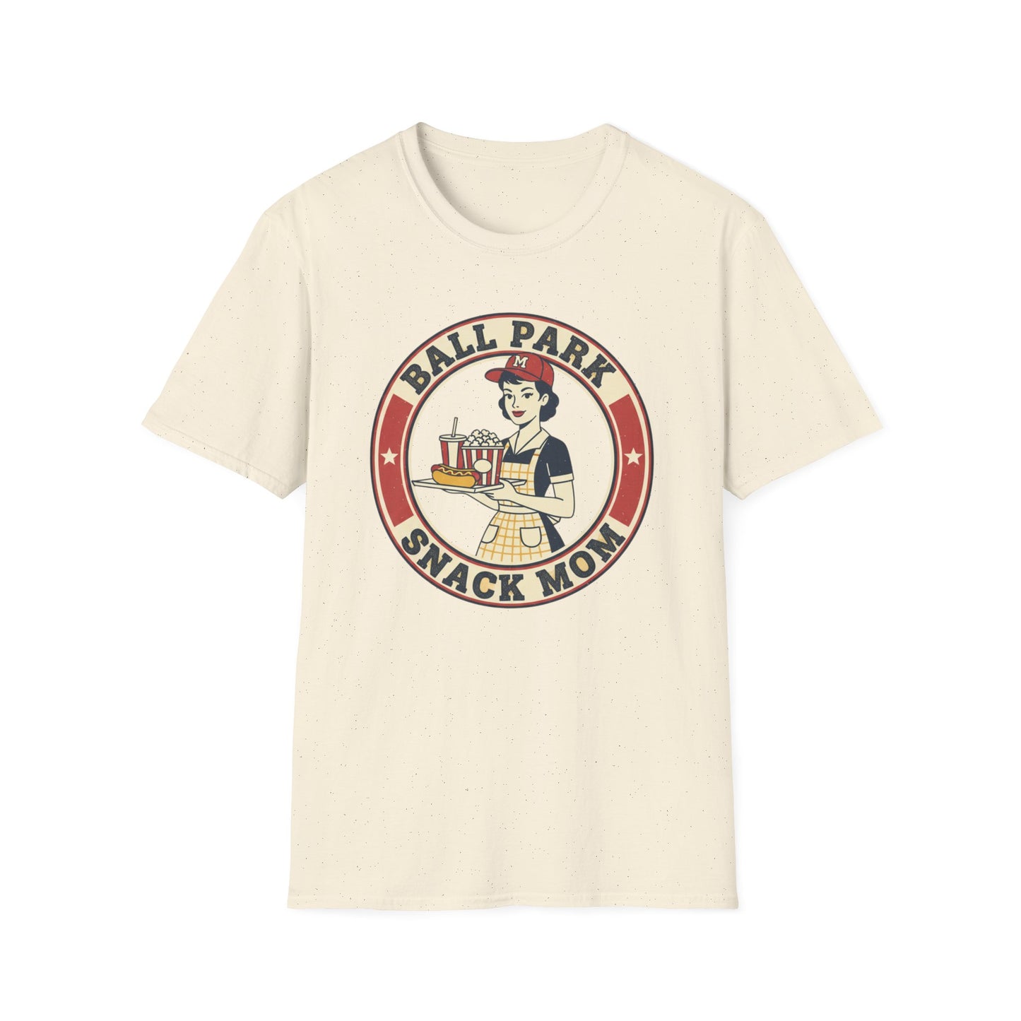 Ball Park Snack Mom T-Shirt — Vintage Baseball Concession Stand Tee