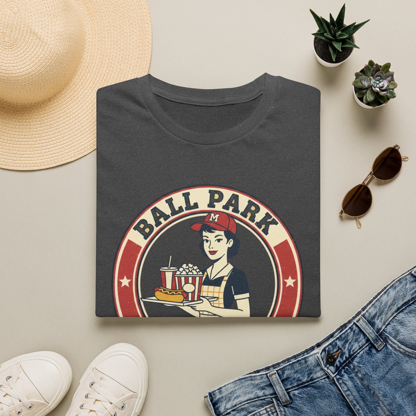 Ball Park Snack Mom T-Shirt — Vintage Baseball Concession Stand Tee