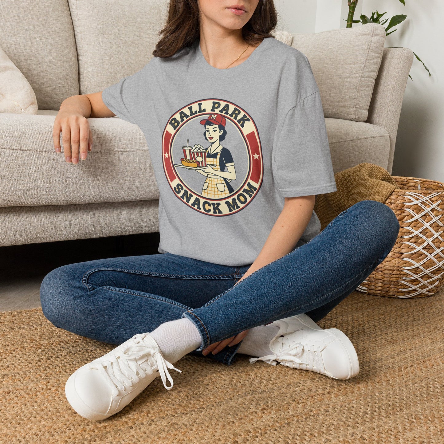 Ball Park Snack Mom T-Shirt — Vintage Baseball Concession Stand Tee