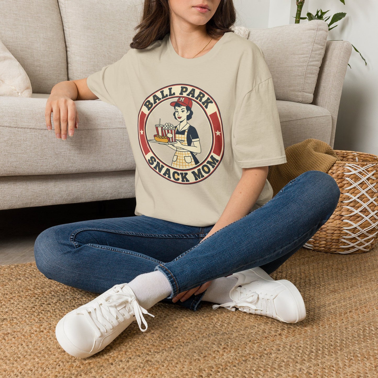Ball Park Snack Mom T-Shirt — Vintage Baseball Concession Stand Tee