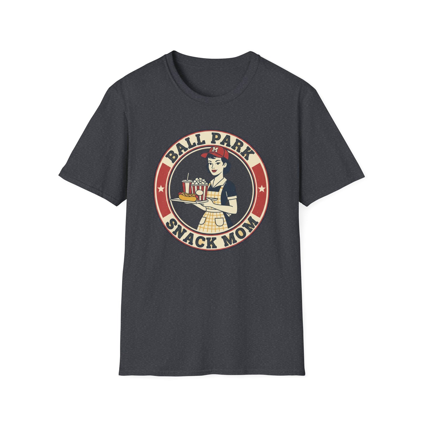 Ball Park Snack Mom T-Shirt — Vintage Baseball Concession Stand Tee