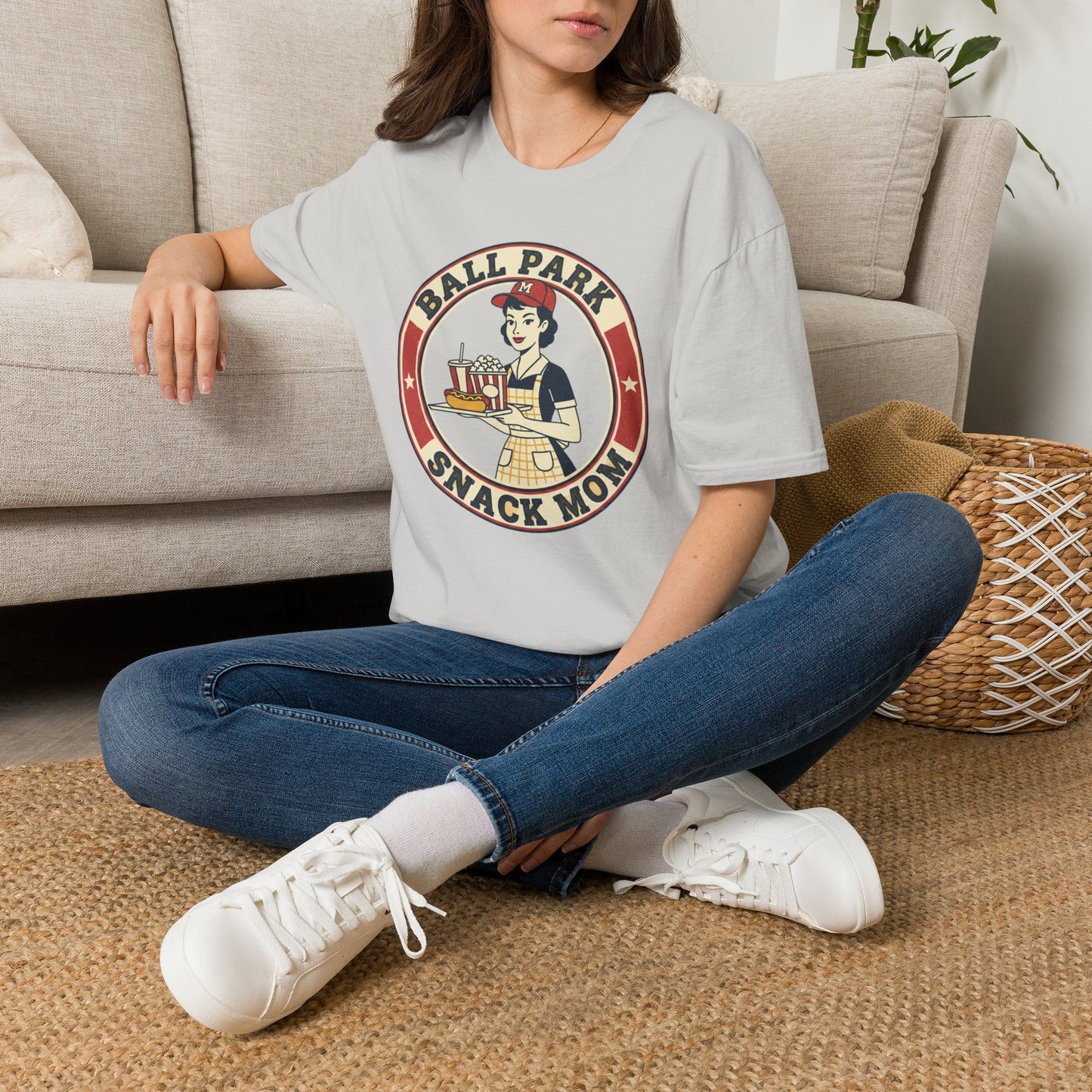 Ball Park Snack Mom T-Shirt — Vintage Baseball Concession Stand Tee