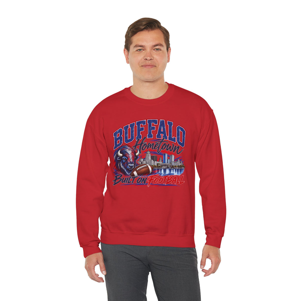 Buffalo Hometown Built on Football Crewneck