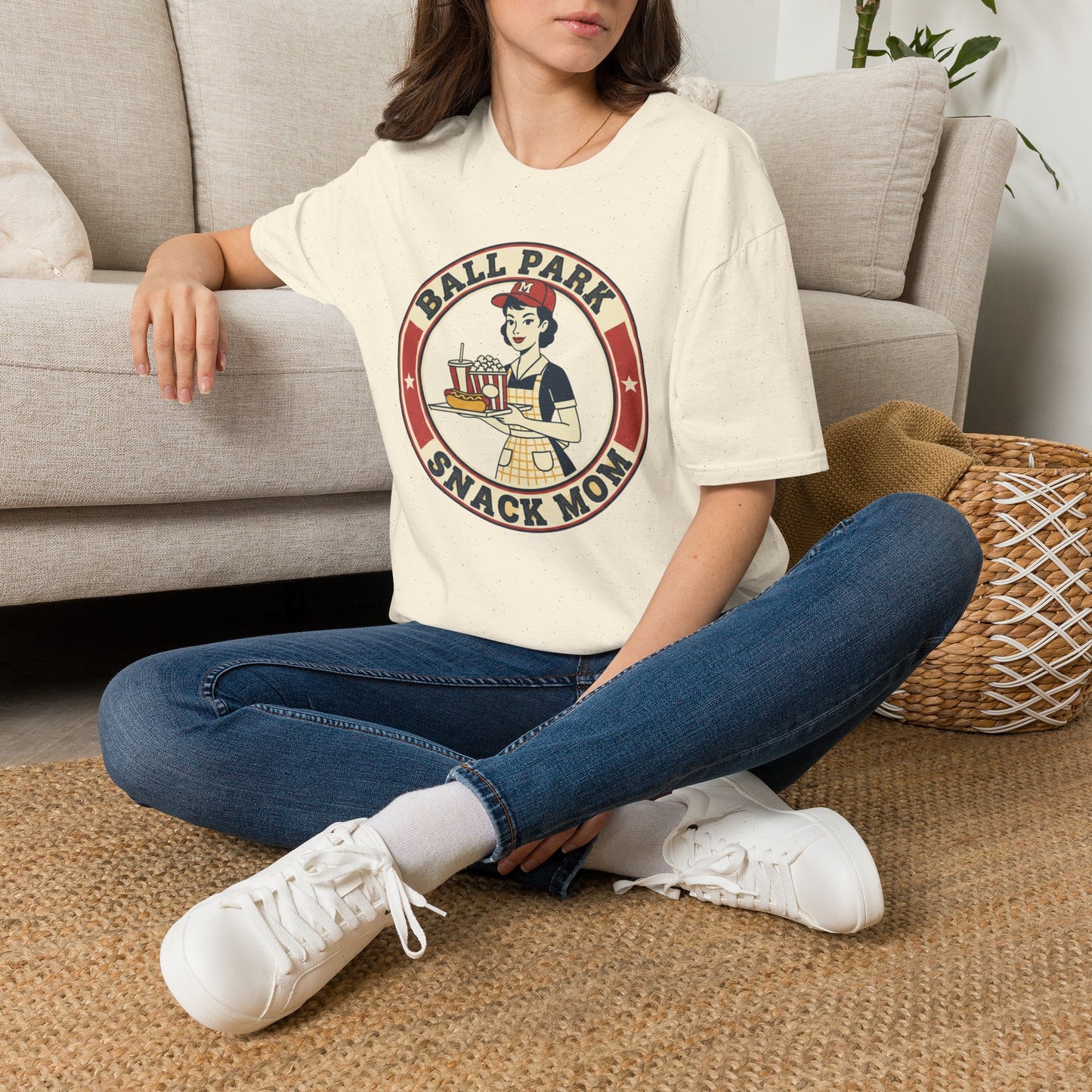 Ball Park Snack Mom T-Shirt — Vintage Baseball Concession Stand Tee