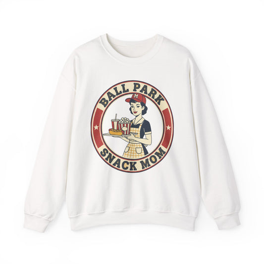 Ball Park Snack Mom Sweatshirt | Retro Baseball Concession Design