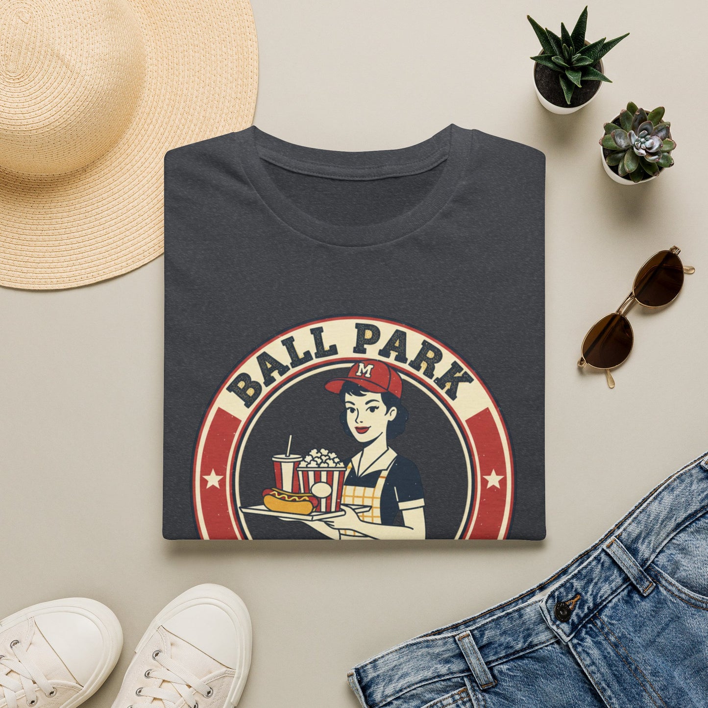 Ball Park Snack Mom T-Shirt — Vintage Baseball Concession Stand Tee