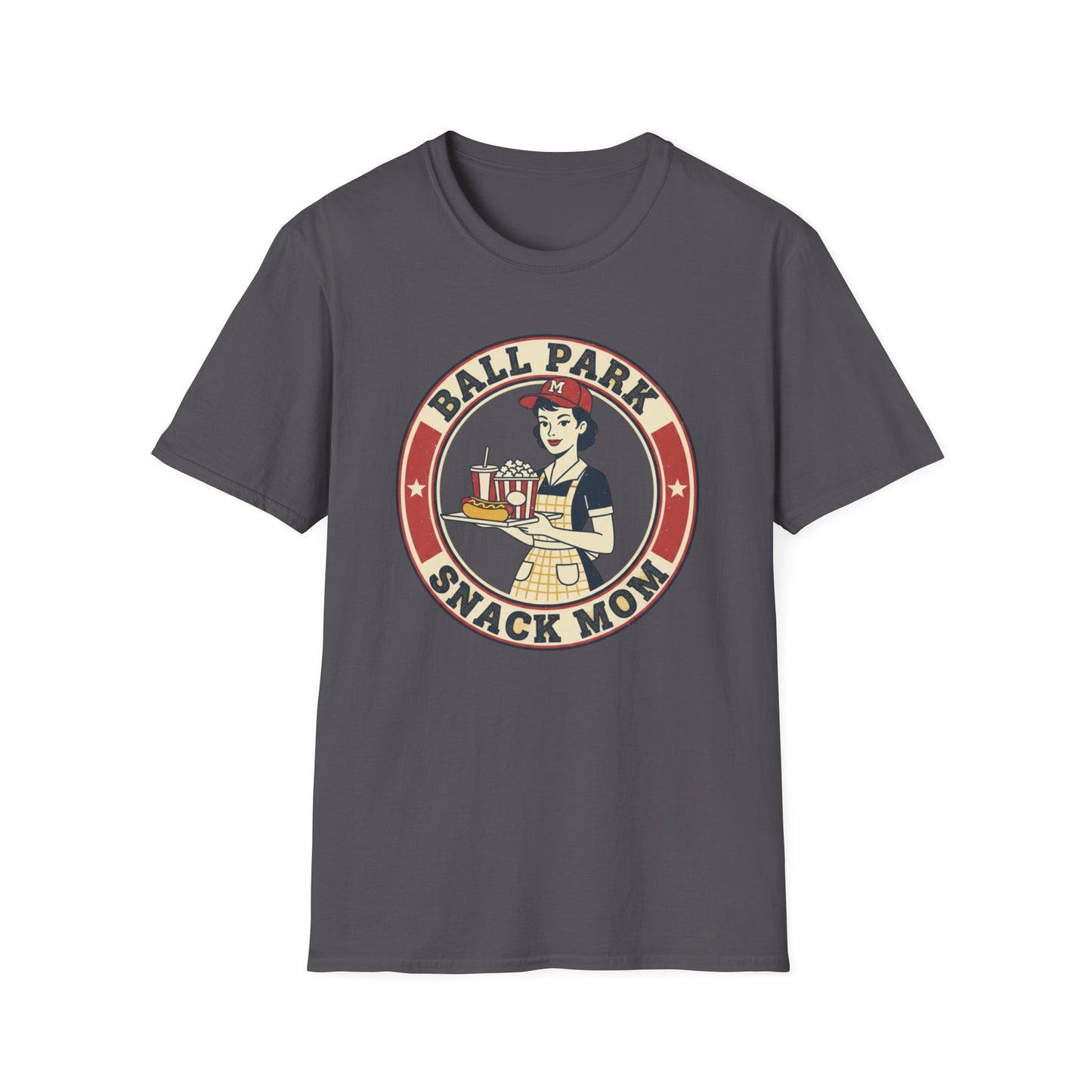 Ball Park Snack Mom T-Shirt — Vintage Baseball Concession Stand Tee