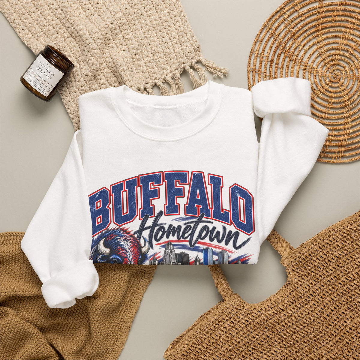 Buffalo Hometown Built on Football Crewneck