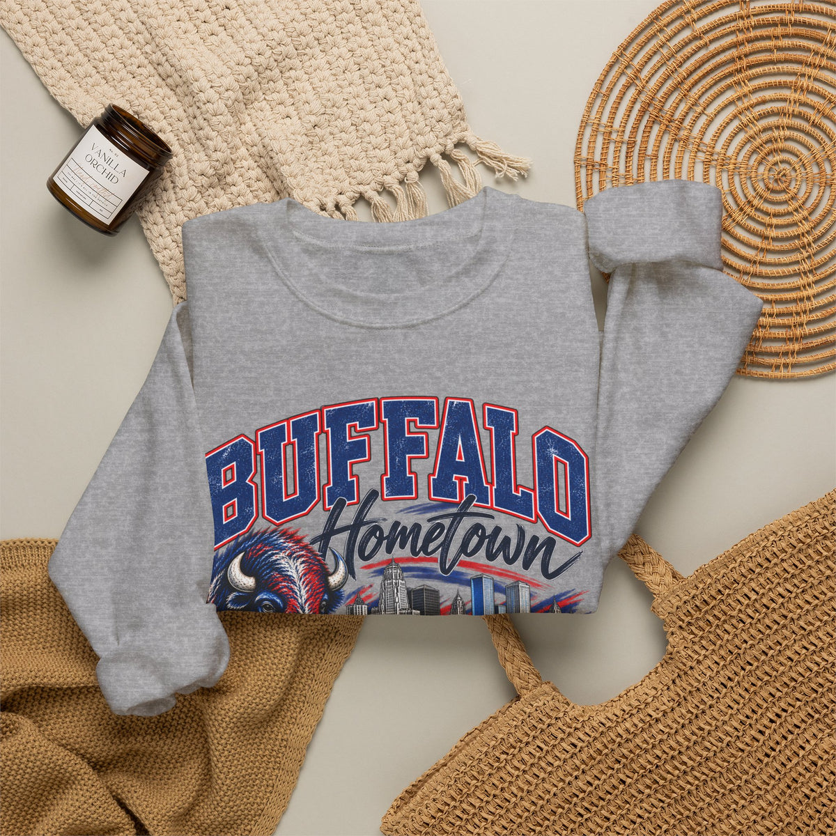 Buffalo Hometown Built on Football Crewneck