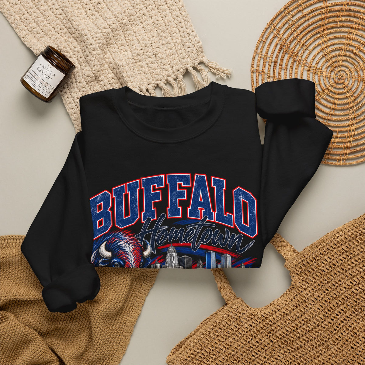 Buffalo Hometown Built on Football Crewneck