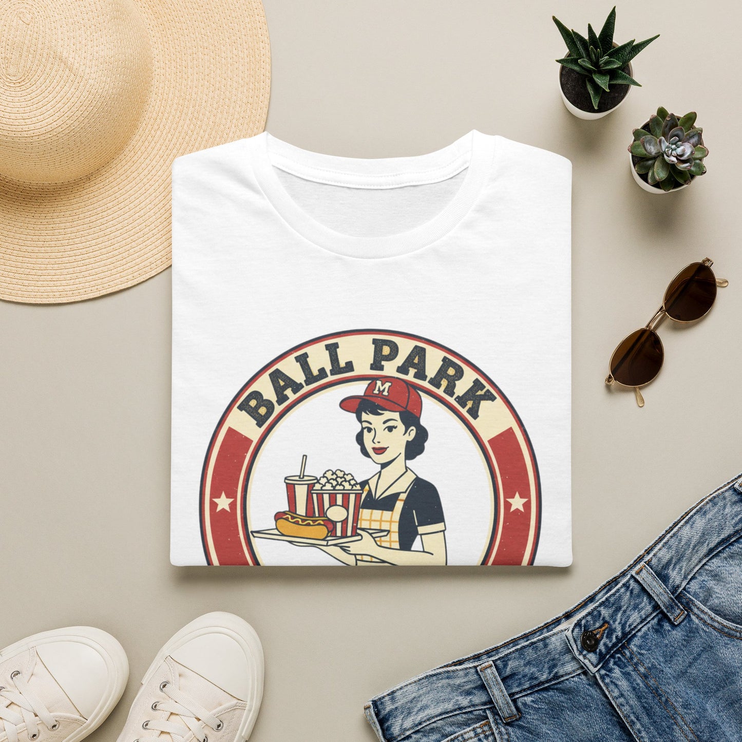 Ball Park Snack Mom T-Shirt — Vintage Baseball Concession Stand Tee