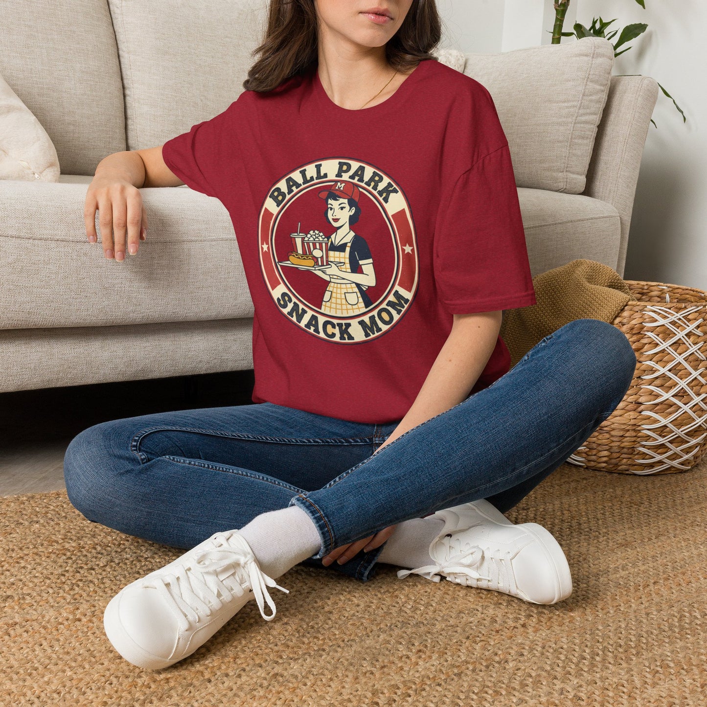 Ball Park Snack Mom T-Shirt — Vintage Baseball Concession Stand Tee