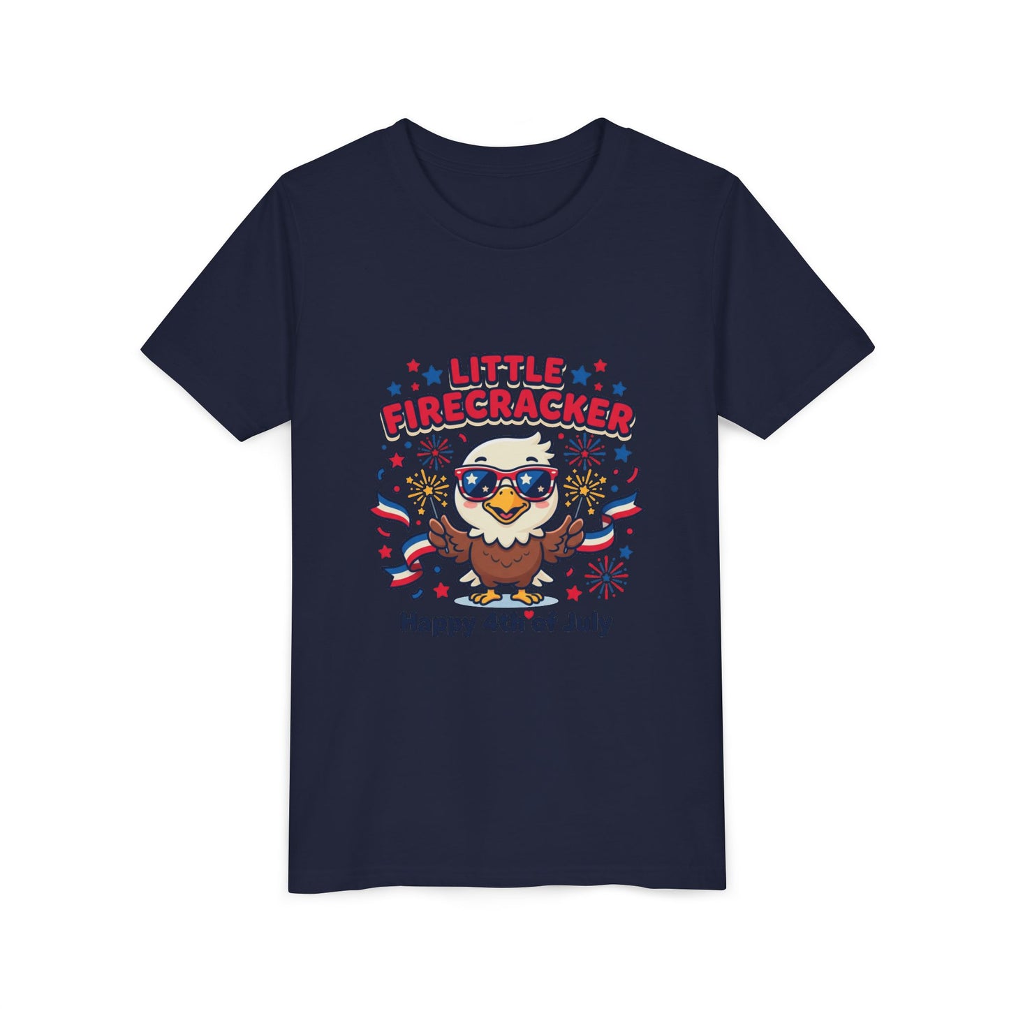Kids "Little Firecracker" 4th of July T-Shirt — Patriotic Bald Eagle Tee