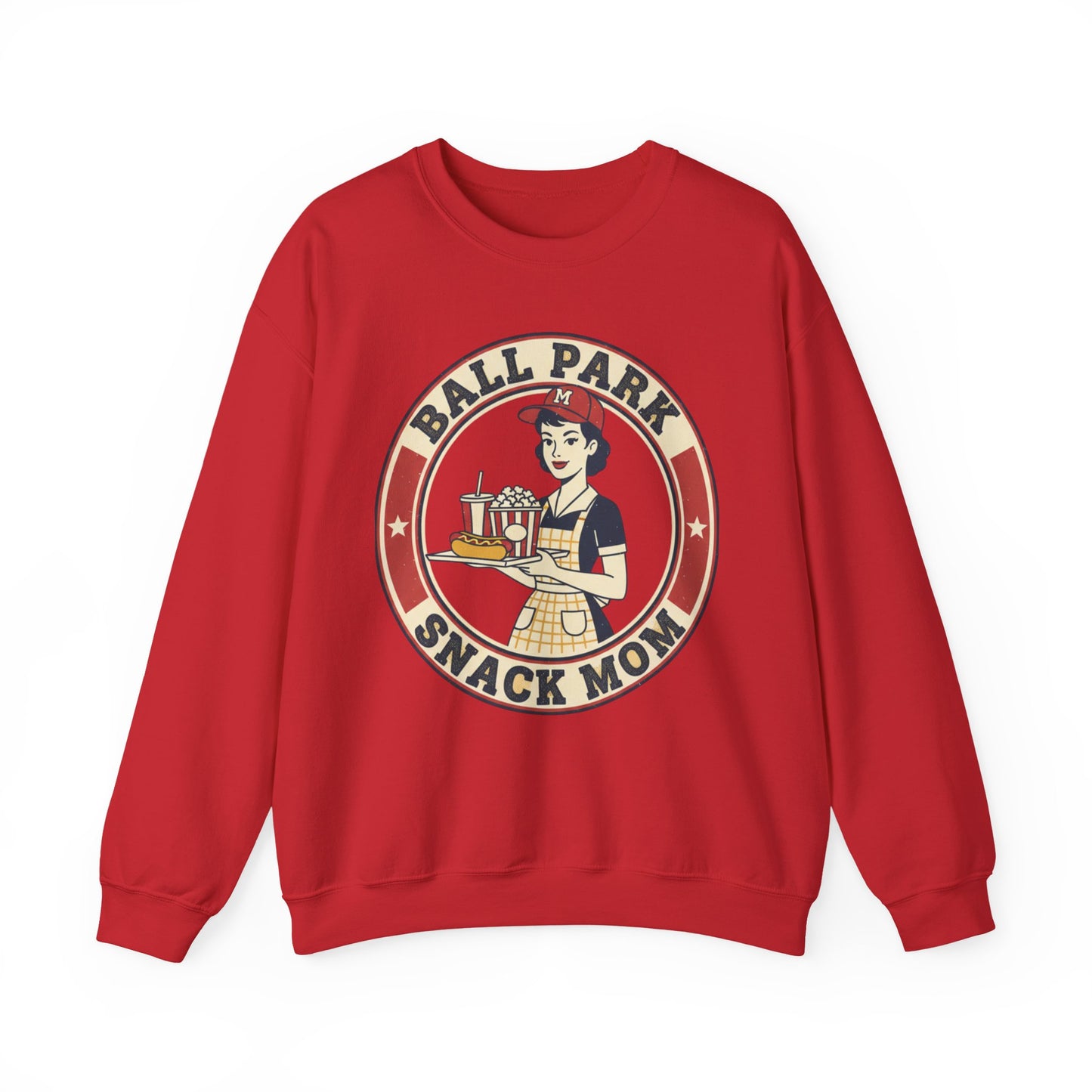Ball Park Snack Mom Sweatshirt | Retro Baseball Concession Design