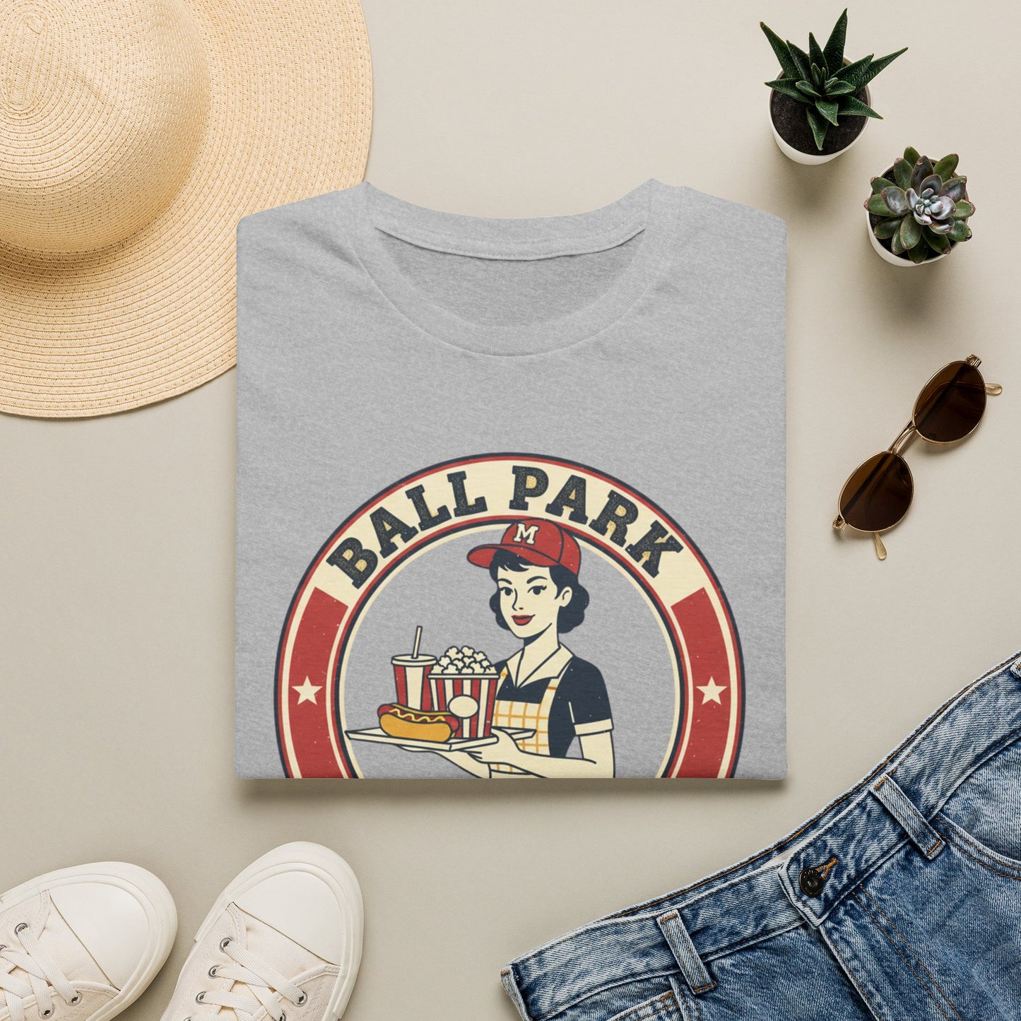 Ball Park Snack Mom T-Shirt — Vintage Baseball Concession Stand Tee