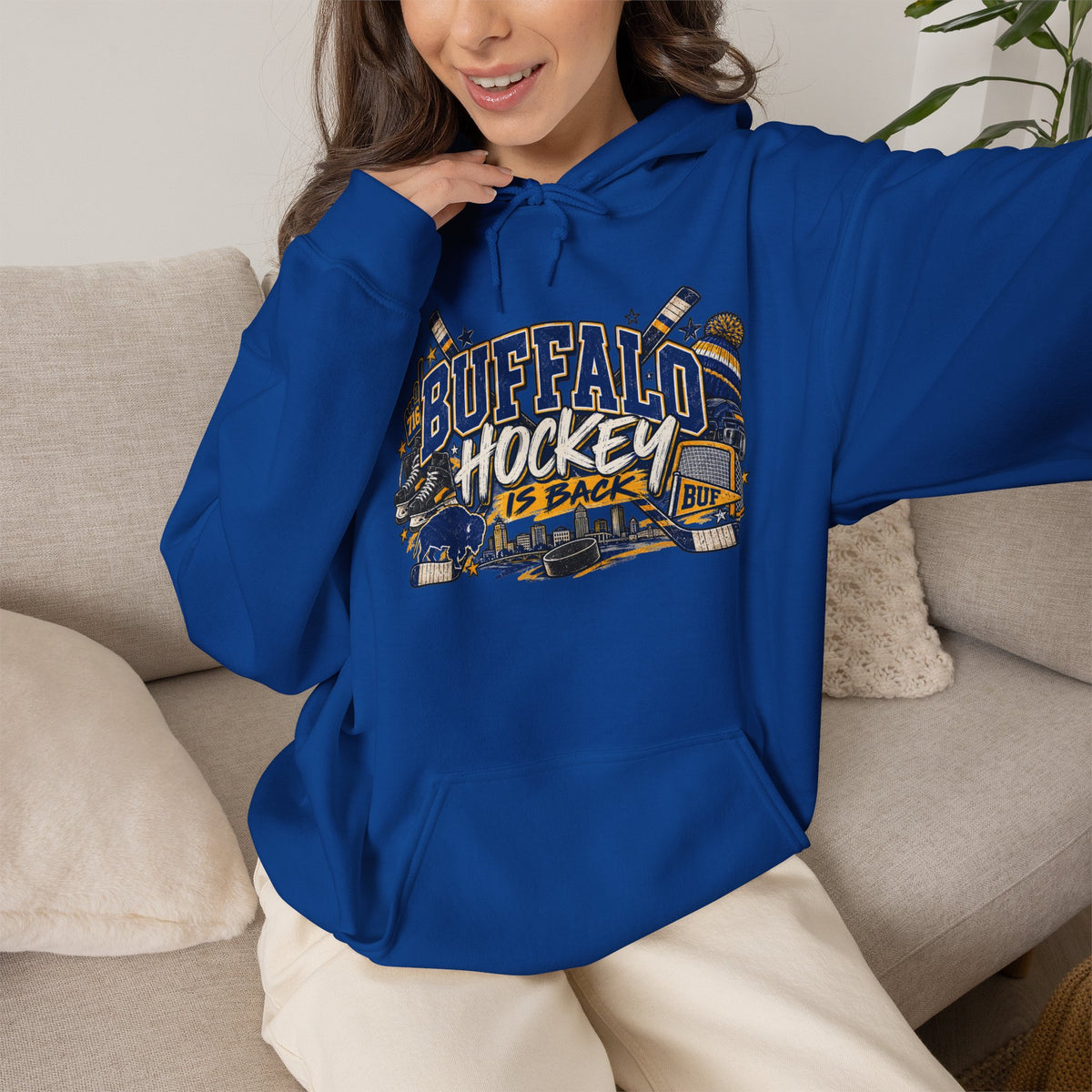 Buffalo Hockey Is Back Hoodie — Retro City Pride Hockey Sweatshirt
