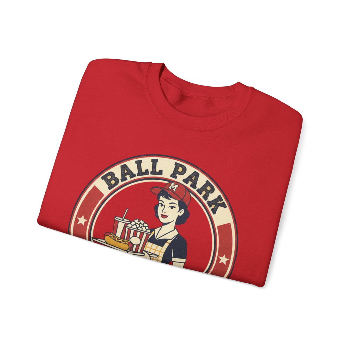 Ball Park Snack Mom Sweatshirt | Retro Baseball Concession Design