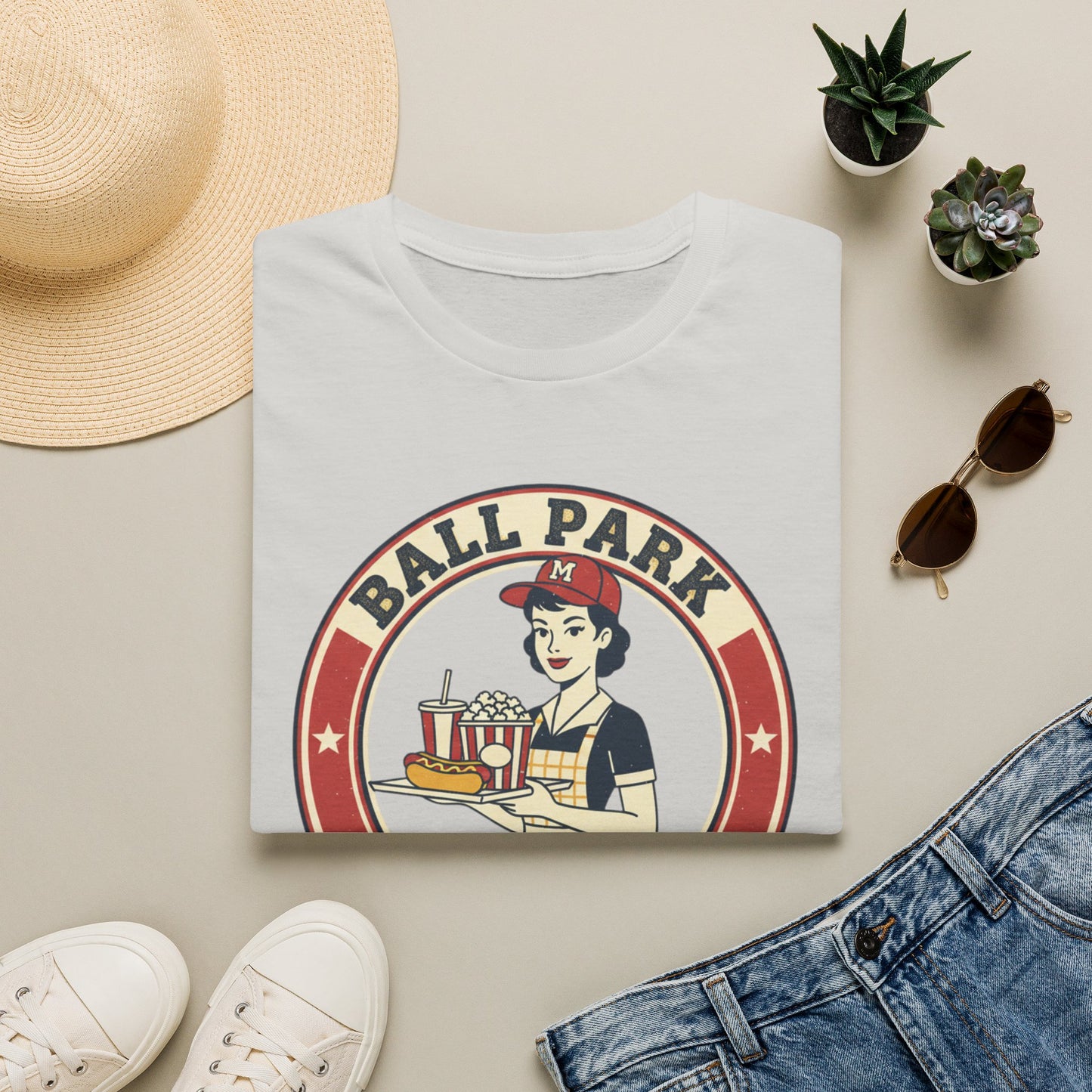 Ball Park Snack Mom T-Shirt — Vintage Baseball Concession Stand Tee