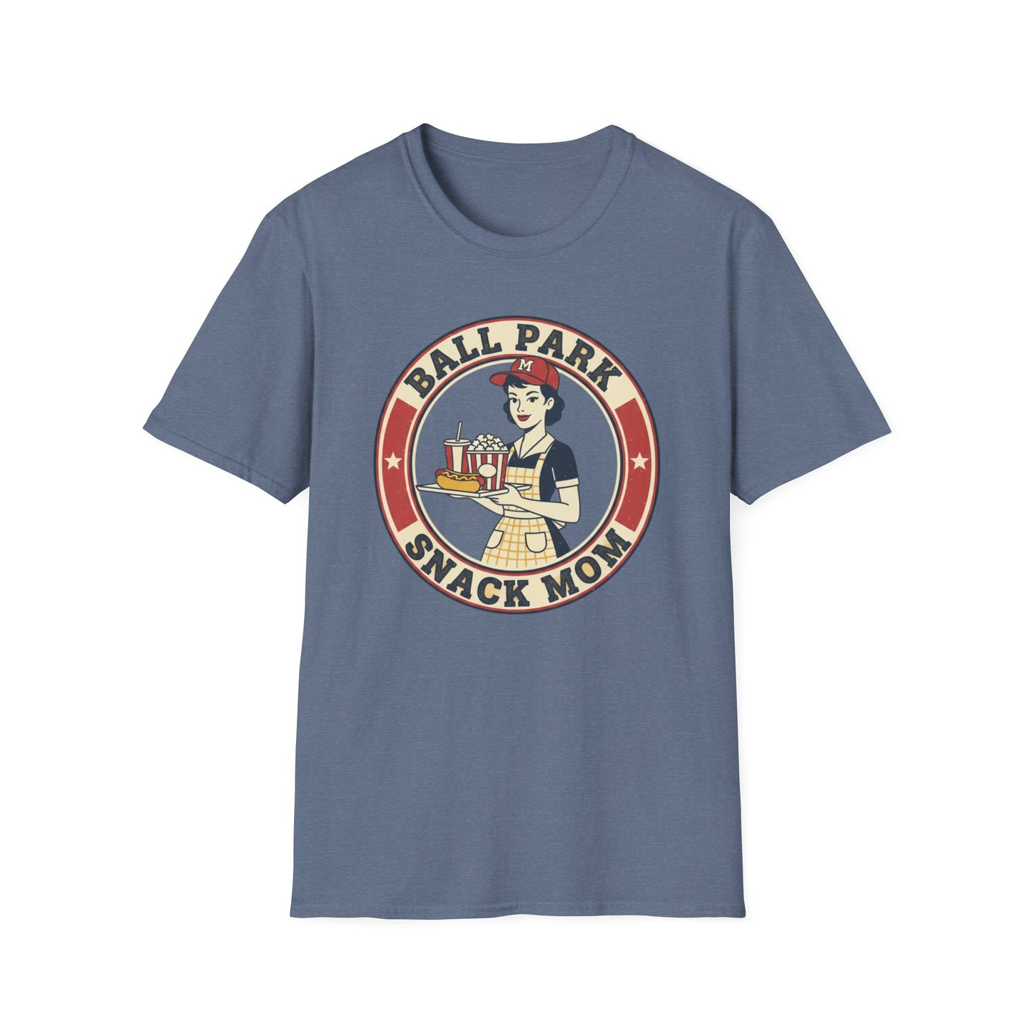 Ball Park Snack Mom T-Shirt — Vintage Baseball Concession Stand Tee
