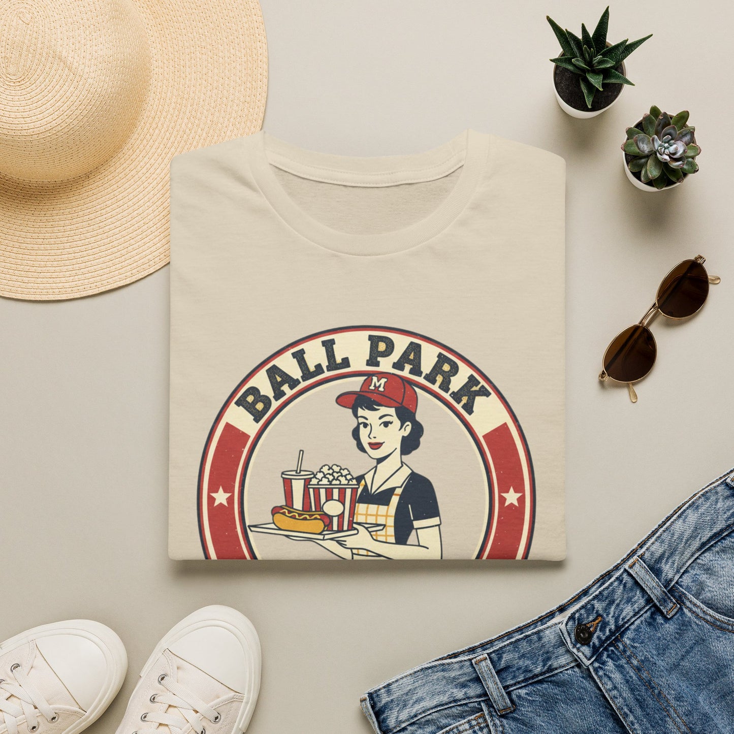 Ball Park Snack Mom T-Shirt — Vintage Baseball Concession Stand Tee