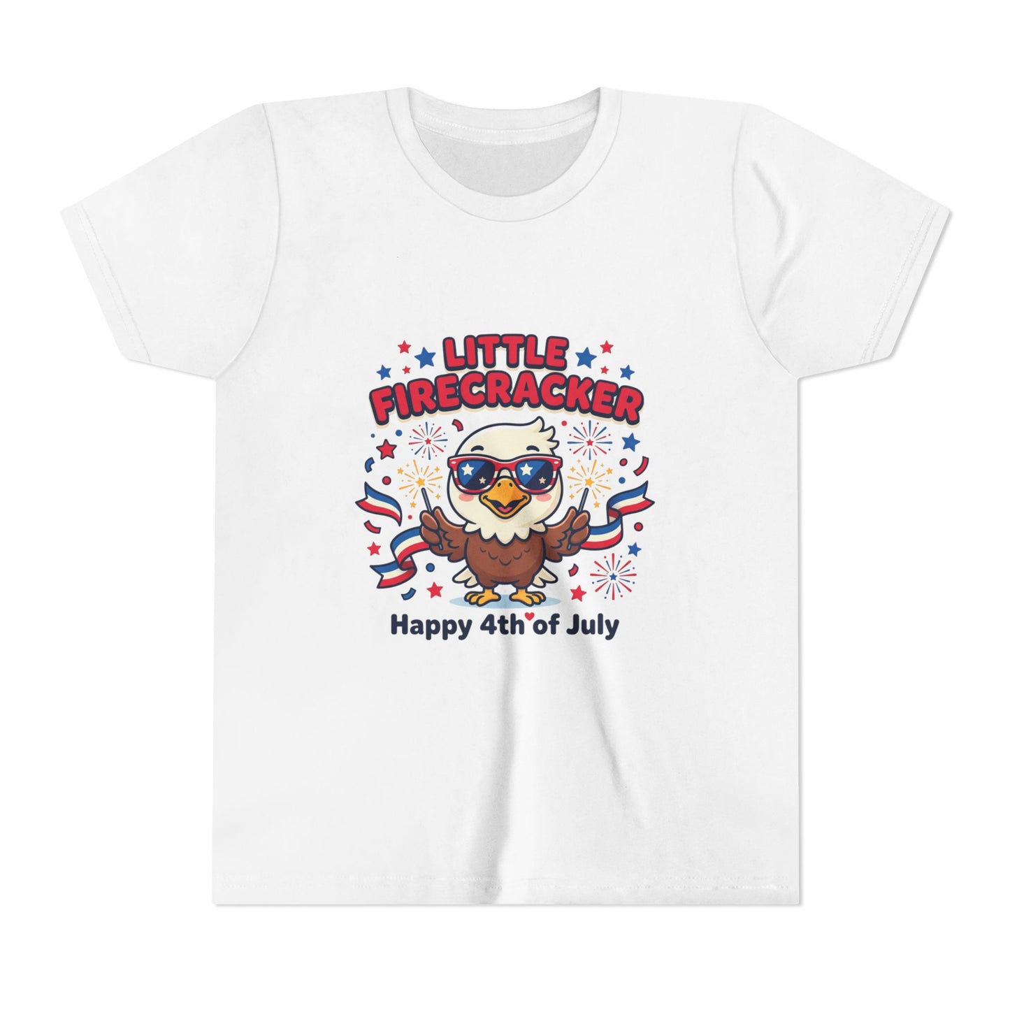 Kids "Little Firecracker" 4th of July T-Shirt — Patriotic Bald Eagle Tee