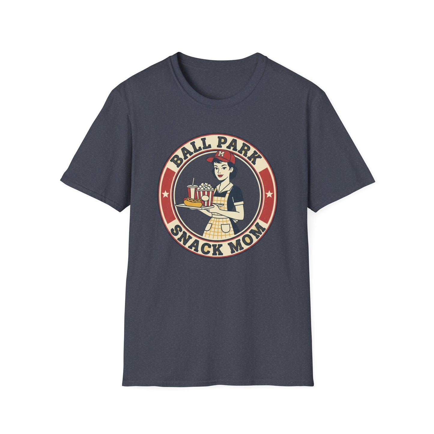 Ball Park Snack Mom T-Shirt — Vintage Baseball Concession Stand Tee