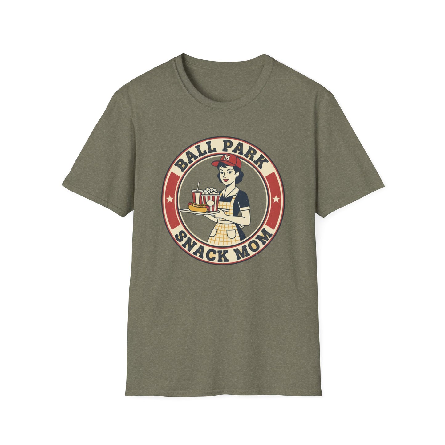 Ball Park Snack Mom T-Shirt — Vintage Baseball Concession Stand Tee