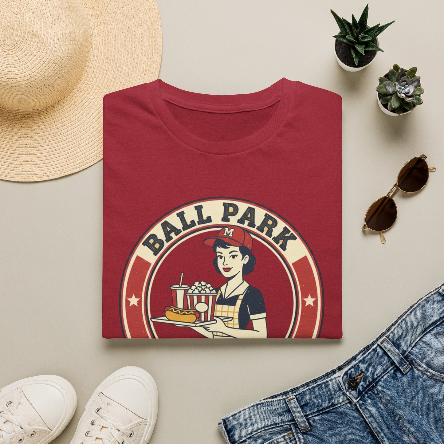 Ball Park Snack Mom T-Shirt — Vintage Baseball Concession Stand Tee