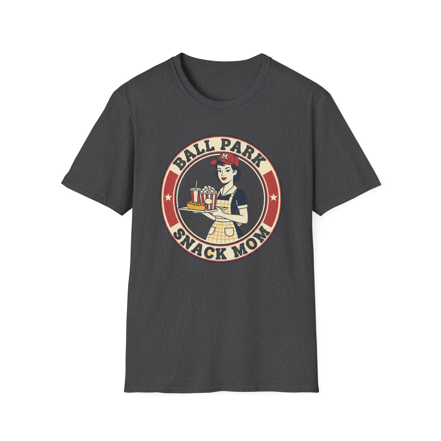 Ball Park Snack Mom T-Shirt — Vintage Baseball Concession Stand Tee