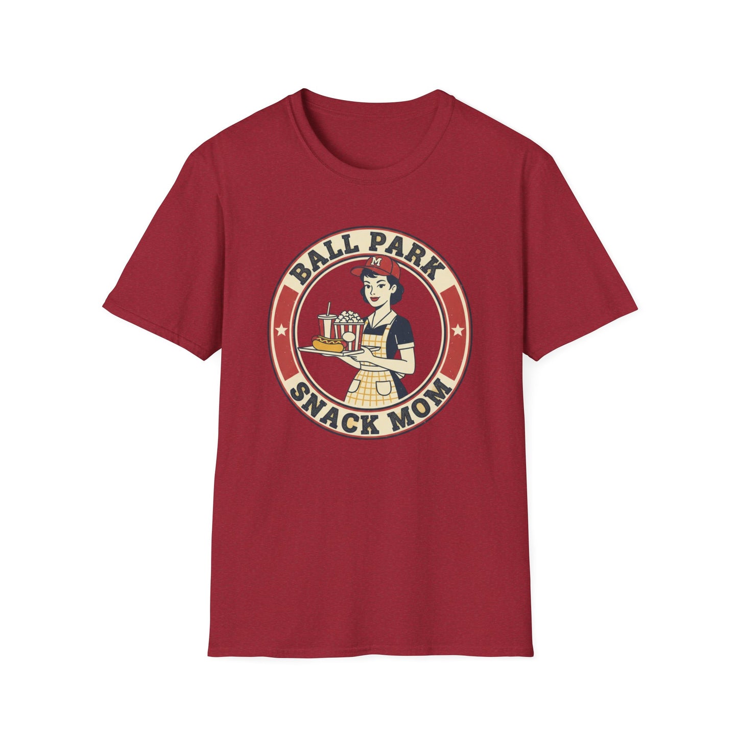 Ball Park Snack Mom T-Shirt — Vintage Baseball Concession Stand Tee