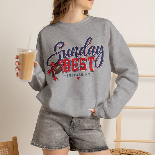 Sunday Best Crewneck Sweatshirt – Buffalo NY Football Ribbon Design