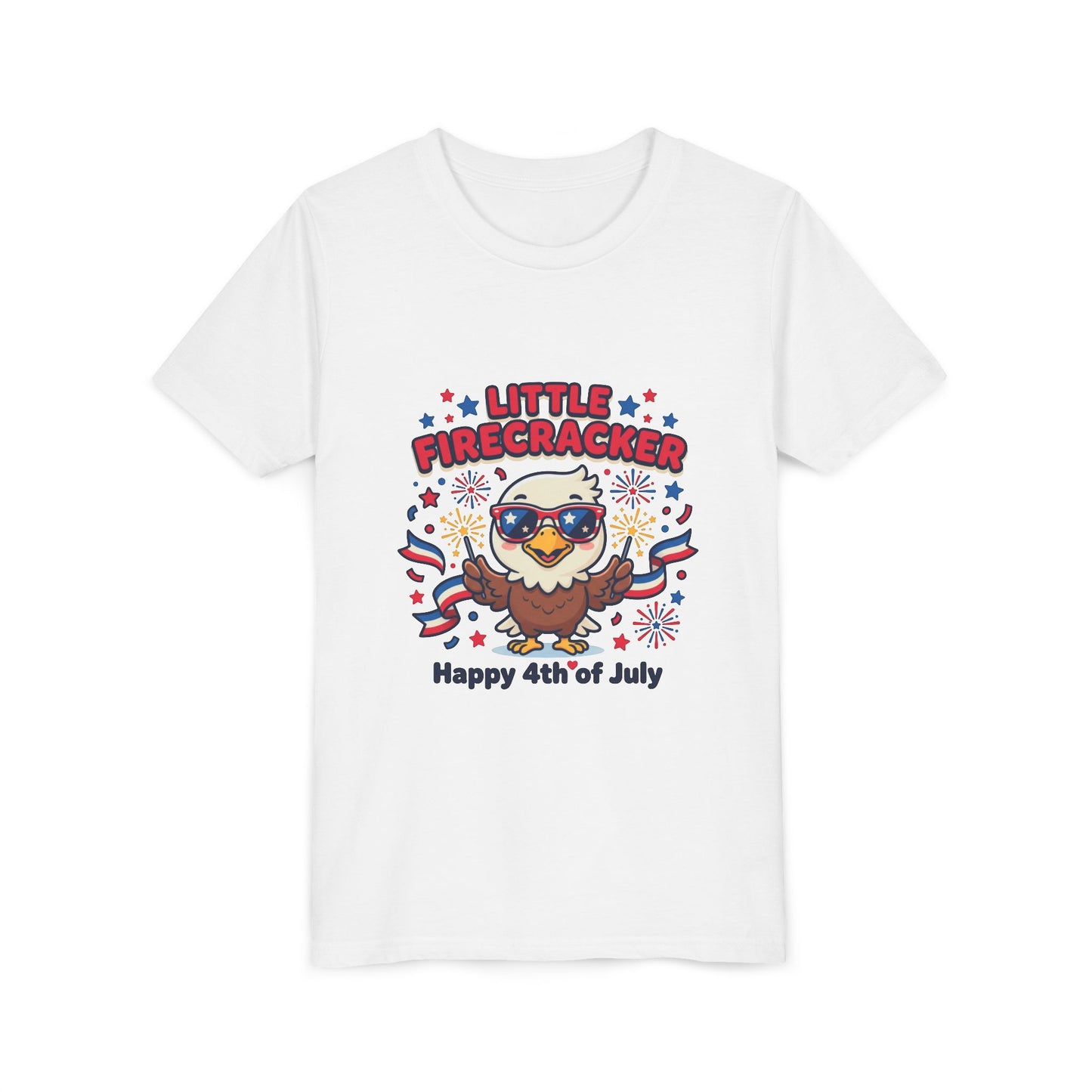 Kids "Little Firecracker" 4th of July T-Shirt — Patriotic Bald Eagle Tee
