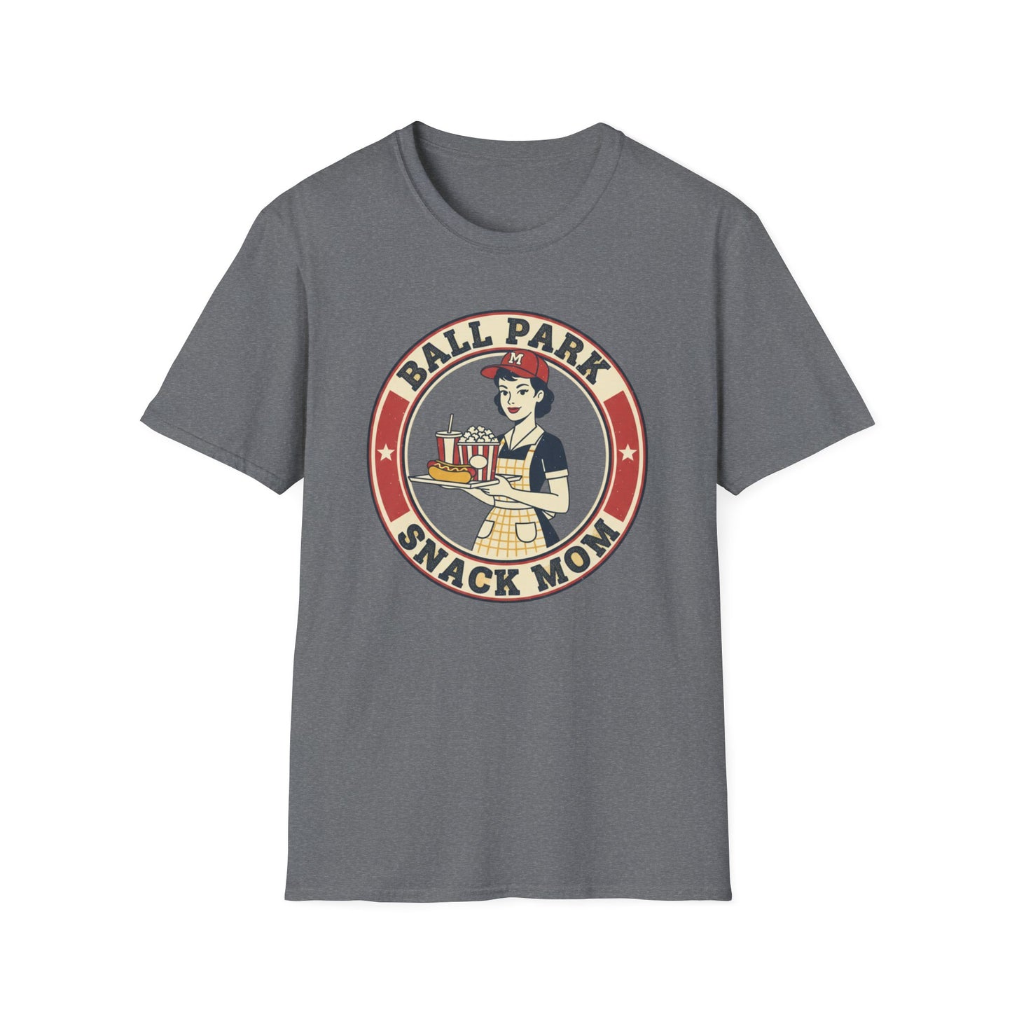 Ball Park Snack Mom T-Shirt — Vintage Baseball Concession Stand Tee