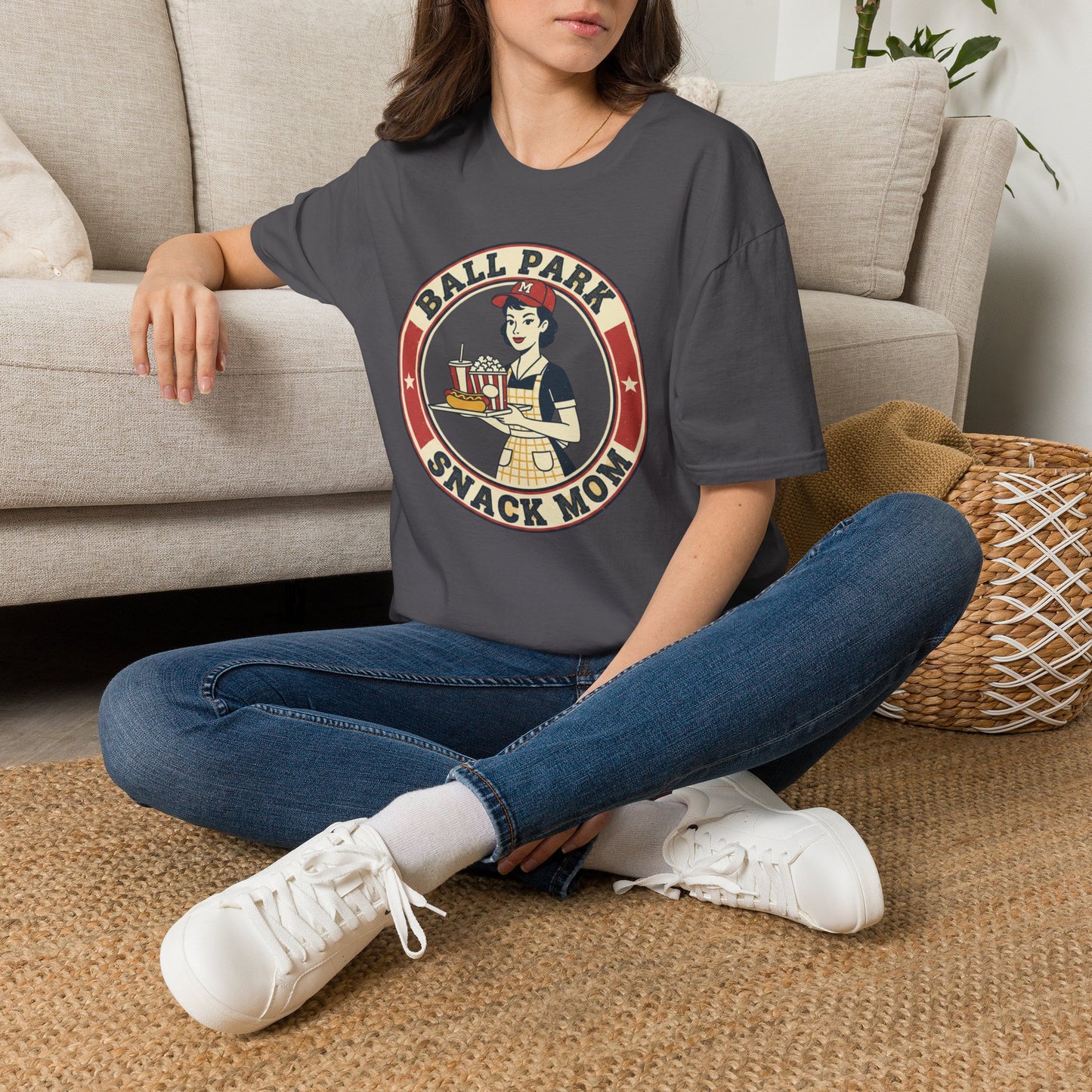 Ball Park Snack Mom T-Shirt — Vintage Baseball Concession Stand Tee