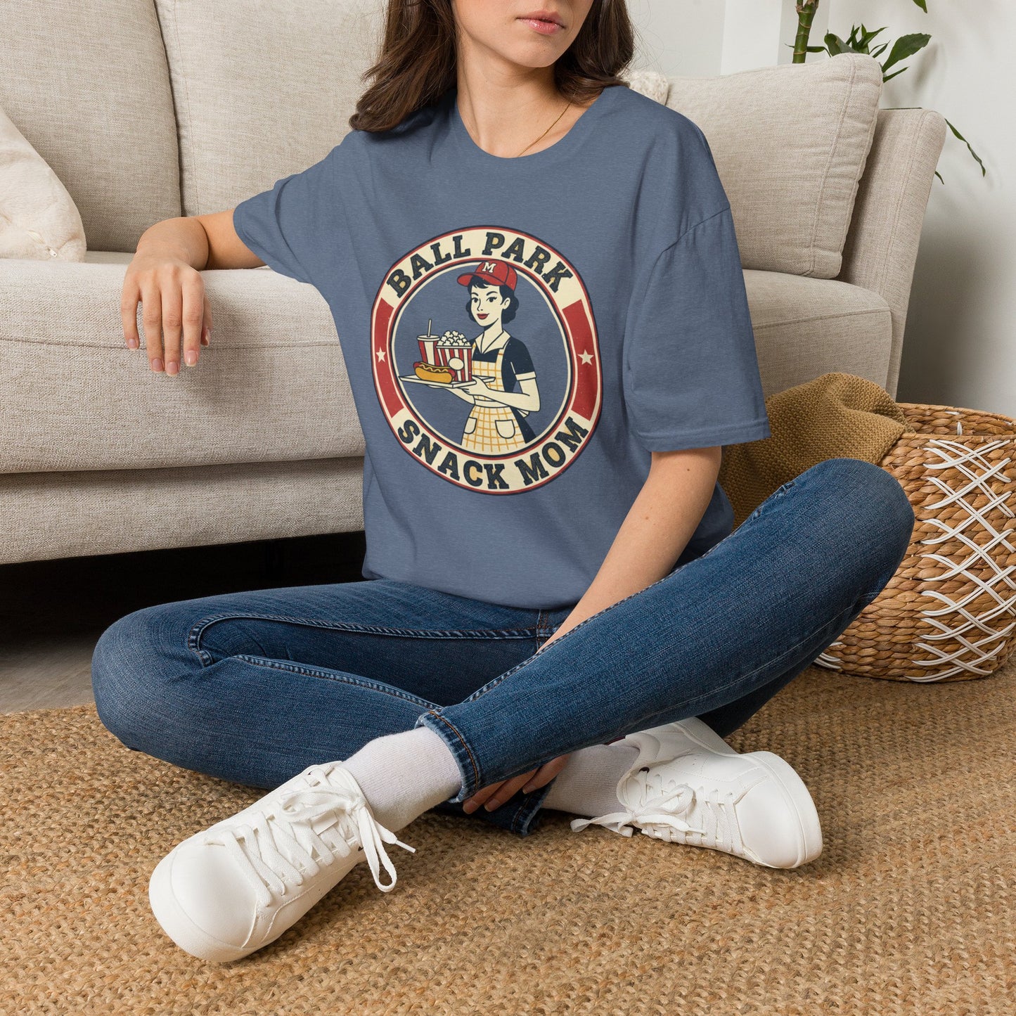 Ball Park Snack Mom T-Shirt — Vintage Baseball Concession Stand Tee