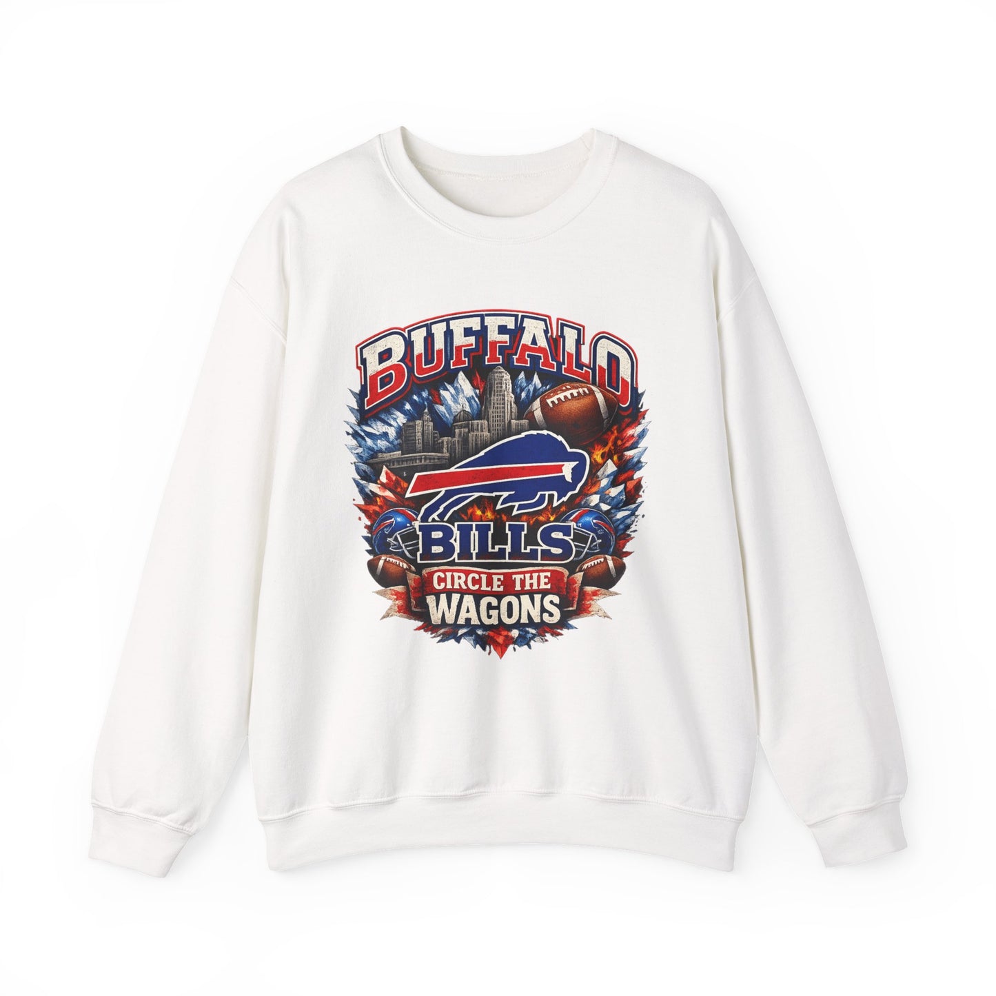 Buffalo Bills Circle the Wagons Crewneck Sweatshirt | NFL Team Pullover