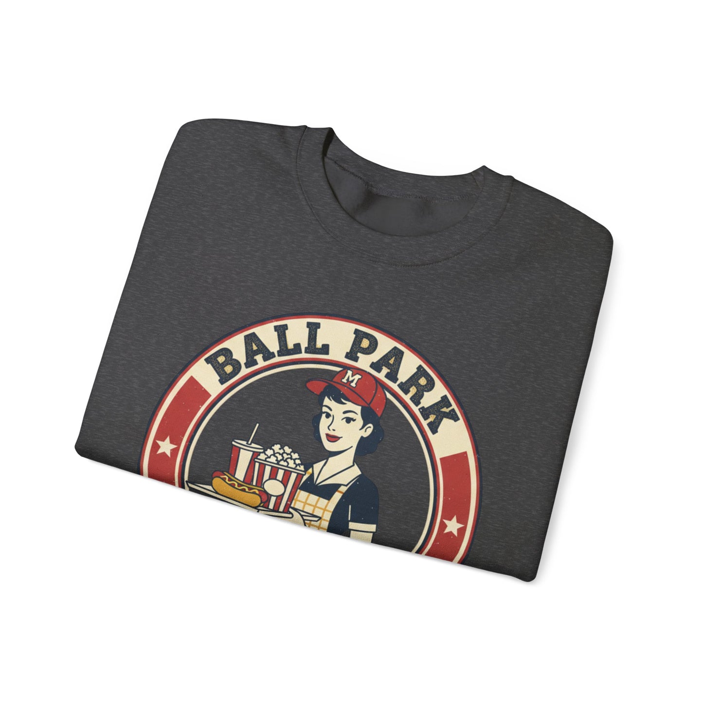 Ball Park Snack Mom Sweatshirt | Retro Baseball Concession Design